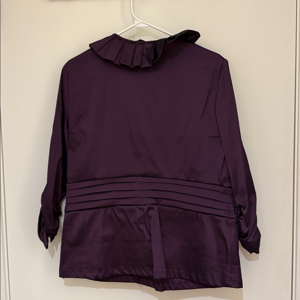 Joseph Ribkoff Purple Ruffle Blouse - Picture 7 of 9